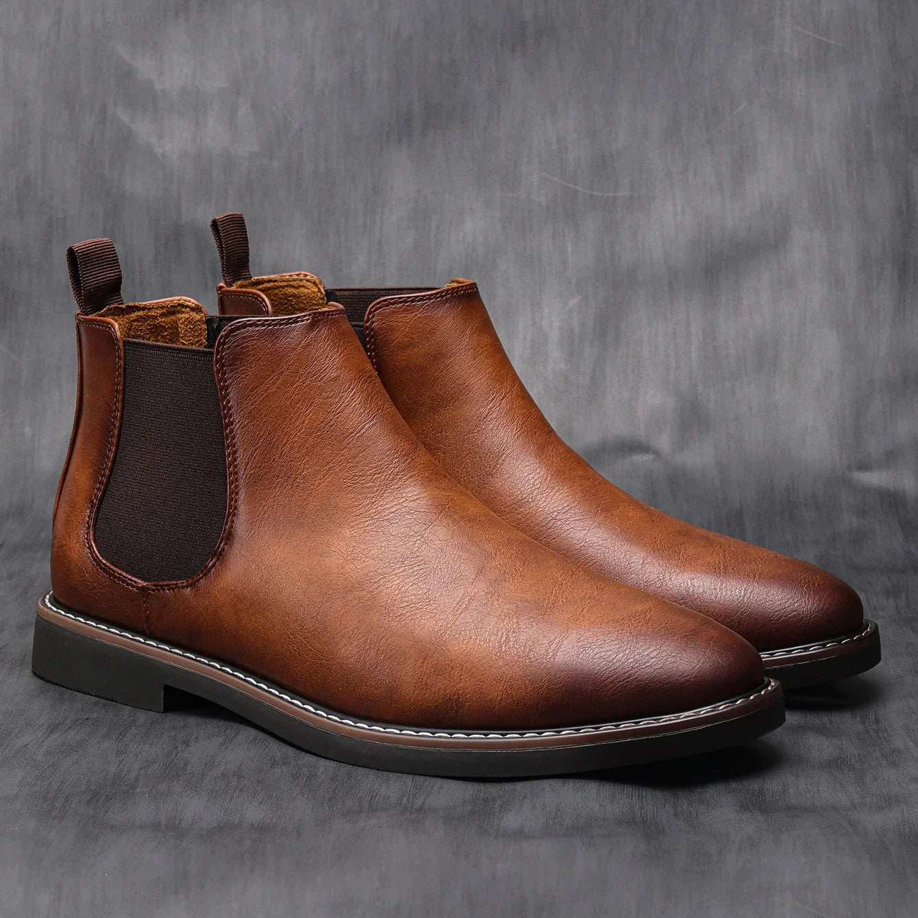 Marco Bianchi Earthtone Classic Chelsea Boots Ash & Harbor