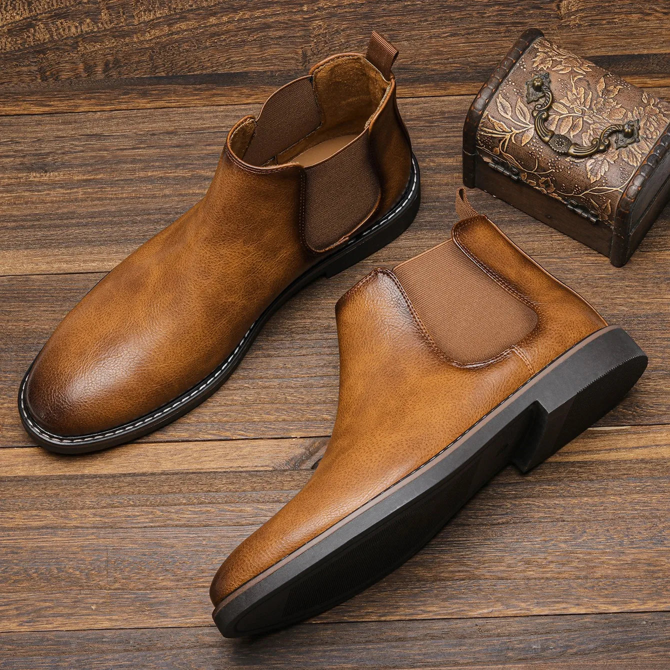 Marco Bianchi Earthtone Classic Chelsea Boots Ash & Harbor