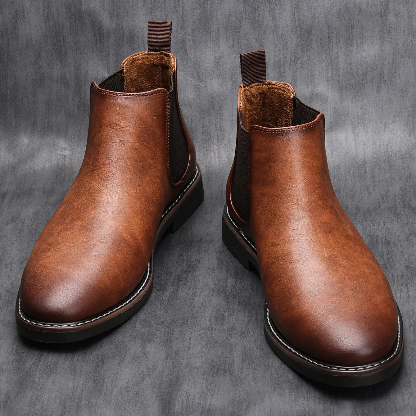 Marco Bianchi Earthtone Classic Chelsea Boots Ash & Harbor