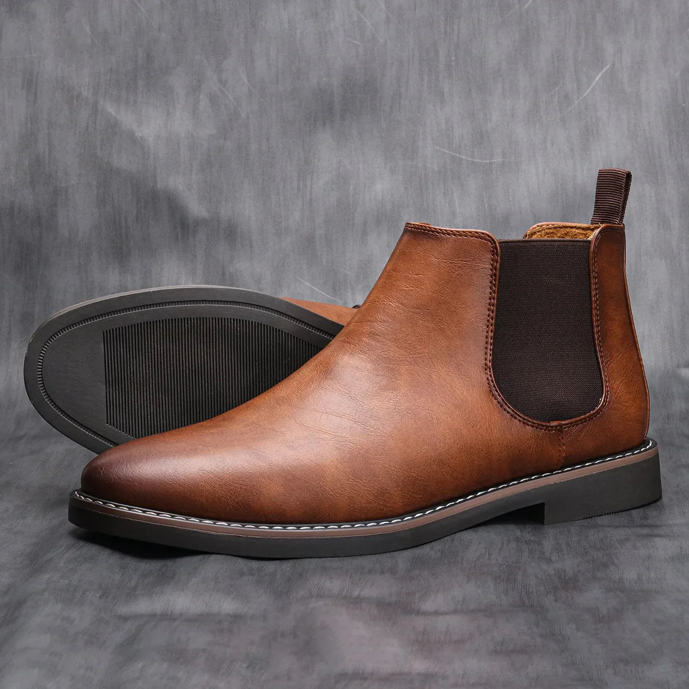 Marco Bianchi Earthtone Classic Chelsea Boots Ash & Harbor