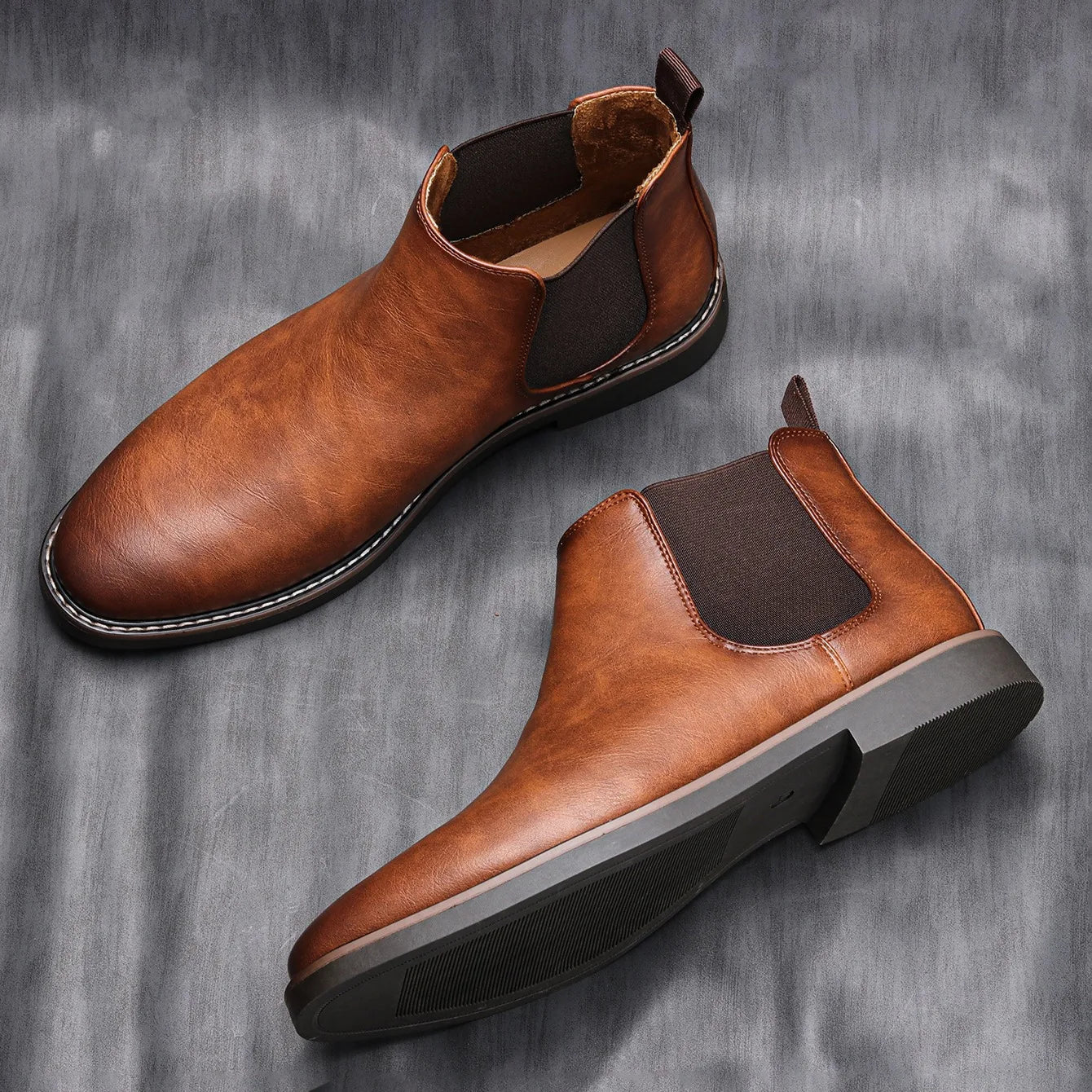 Marco Bianchi Earthtone Classic Chelsea Boots Ash & Harbor