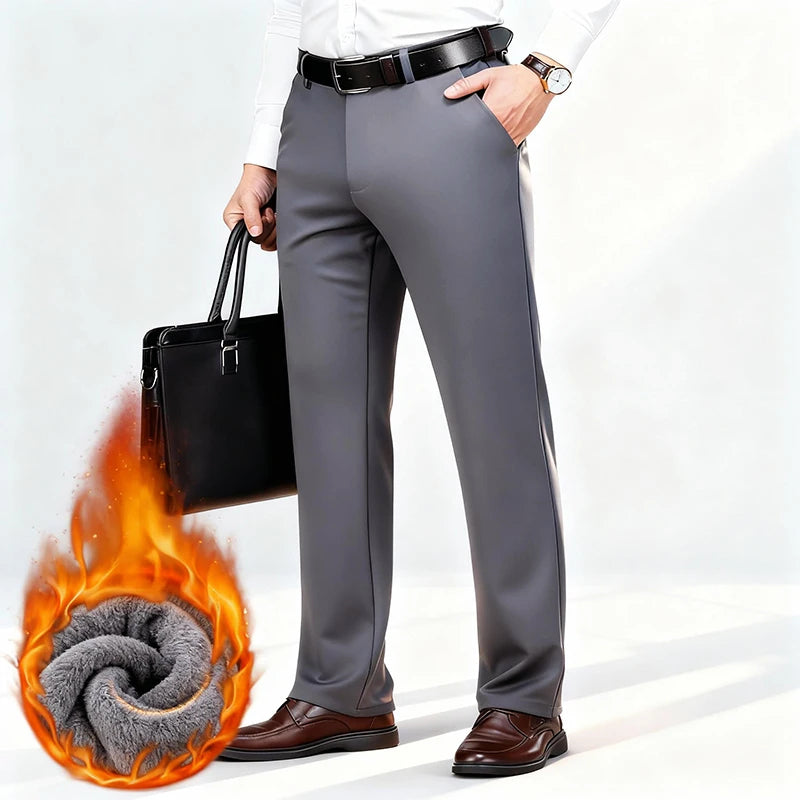 Men’s Elastic Business Pants with Fleece Lining Ash & Harbor