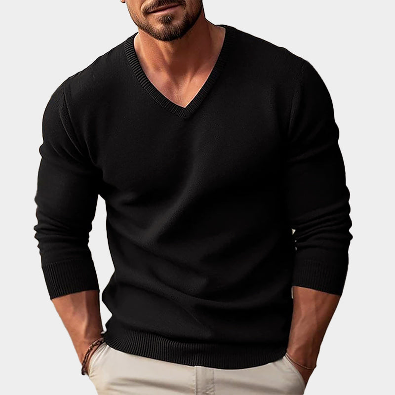 Men’s Everyday V-Neck Knit Sweater Ash & Harbor