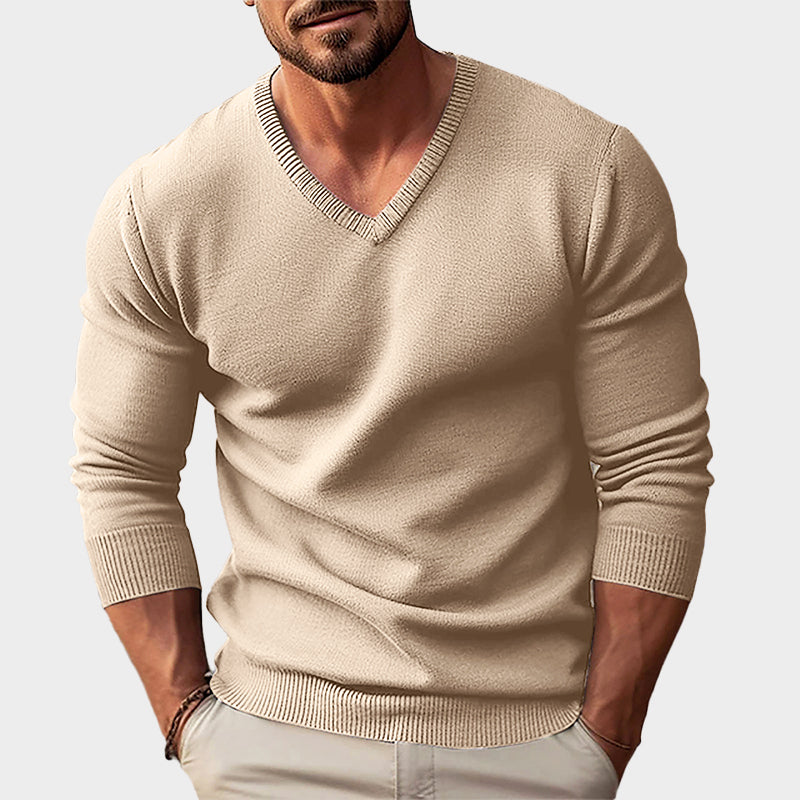 Men’s Everyday V-Neck Knit Sweater Ash & Harbor