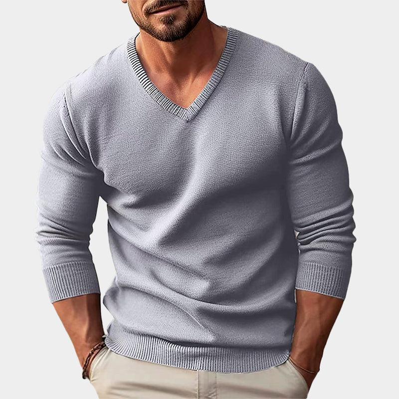 Men’s Everyday V-Neck Knit Sweater Ash & Harbor