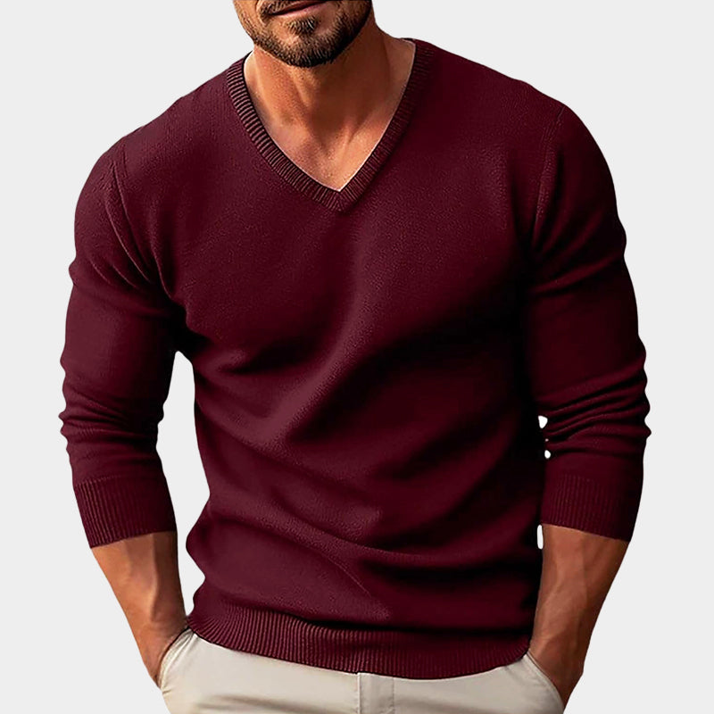 Men’s Everyday V-Neck Knit Sweater Ash & Harbor