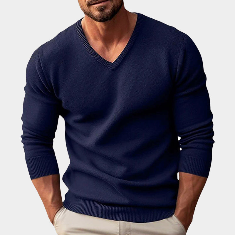 Men’s Everyday V-Neck Knit Sweater Ash & Harbor