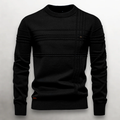 Men’s Knit Cotton Sweater with Textured Pattern Ash & Harbor