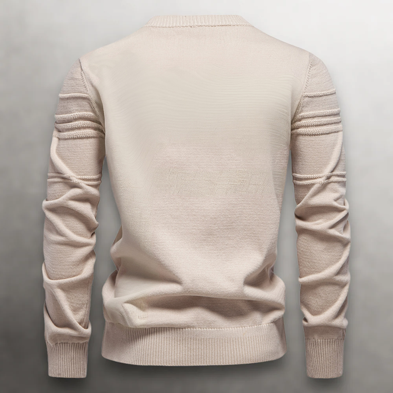 Men’s Knit Cotton Sweater with Textured Pattern Ash & Harbor