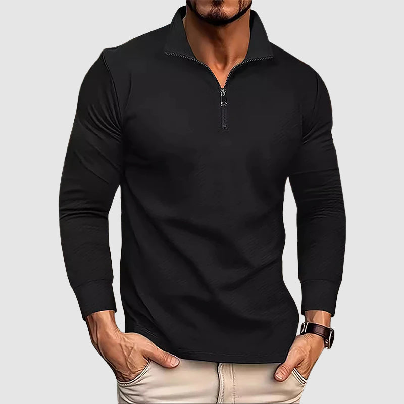Men’s Long-Sleeve Zip-Collar Top Ash & Harbor