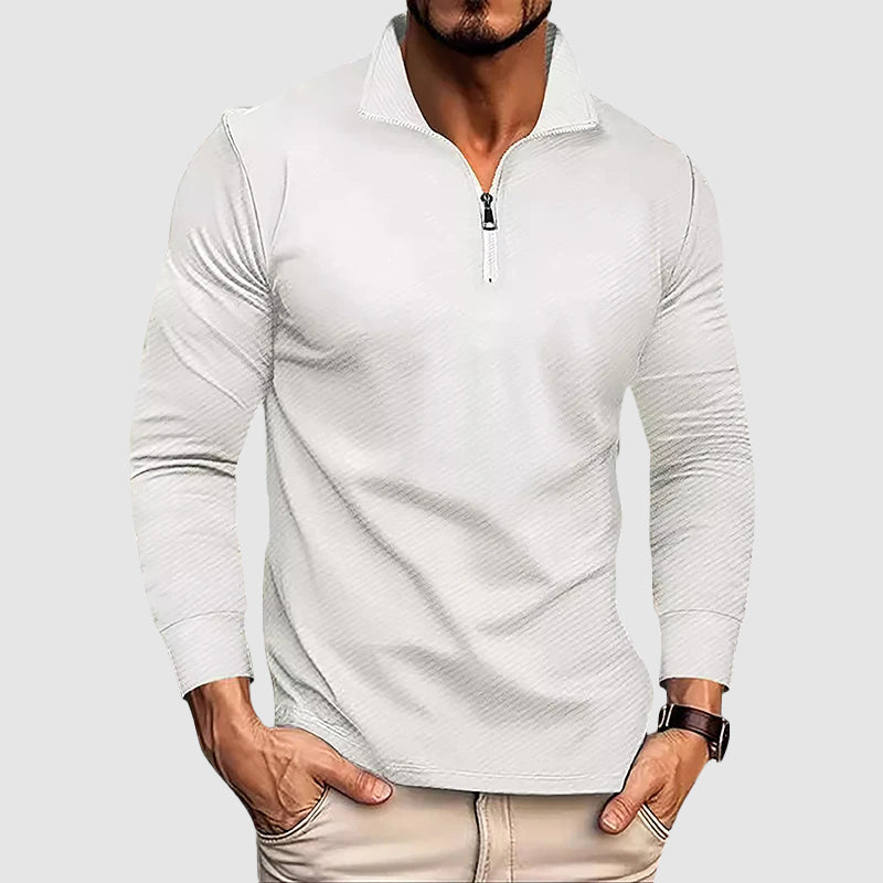 Men’s Long-Sleeve Zip-Collar Top Ash & Harbor