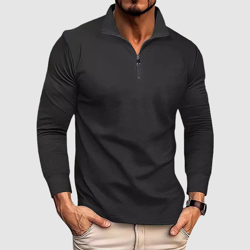 Men’s Long-Sleeve Zip-Collar Top Ash & Harbor