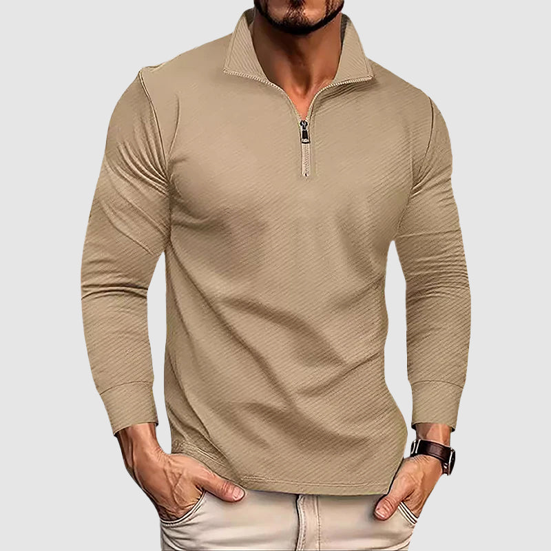 Men’s Long-Sleeve Zip-Collar Top Ash & Harbor