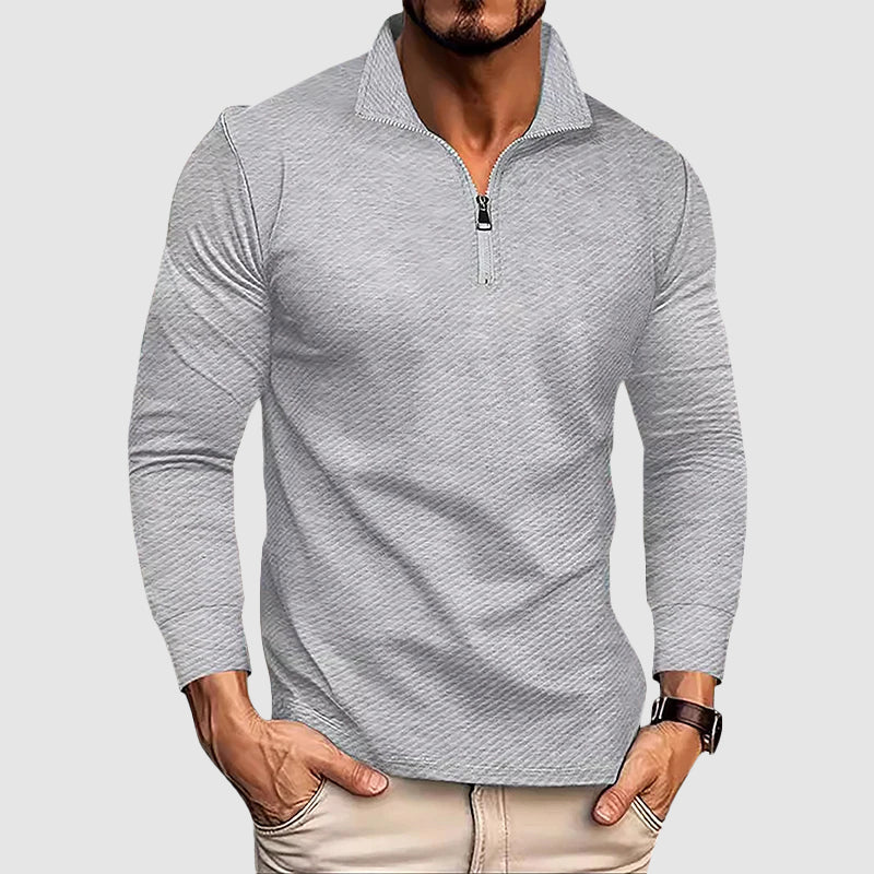 Men’s Long-Sleeve Zip-Collar Top Ash & Harbor