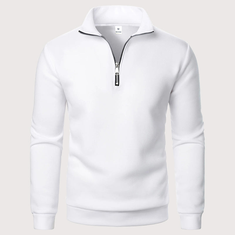 Men’s Quarter-Zip Sweatshirt with Stand Collar Ash & Harbor