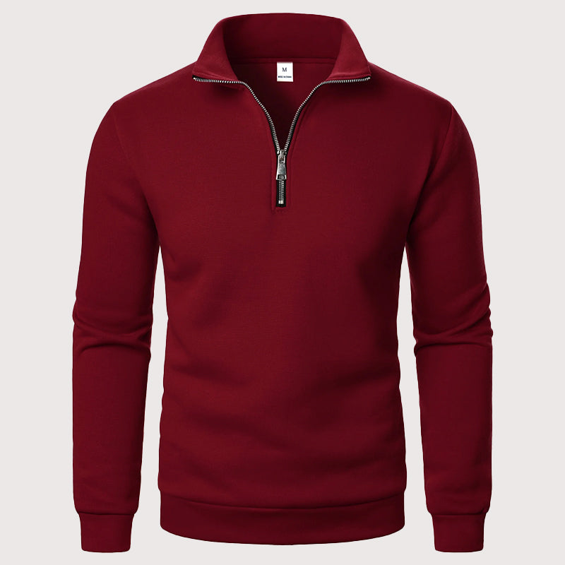 Men’s Quarter-Zip Sweatshirt with Stand Collar Ash & Harbor