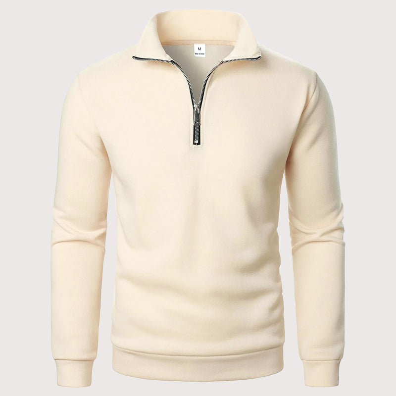 Men’s Quarter-Zip Sweatshirt with Stand Collar Ash & Harbor