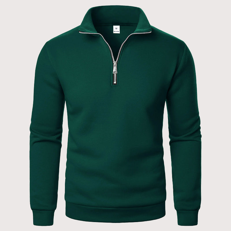 Men’s Quarter-Zip Sweatshirt with Stand Collar Ash & Harbor