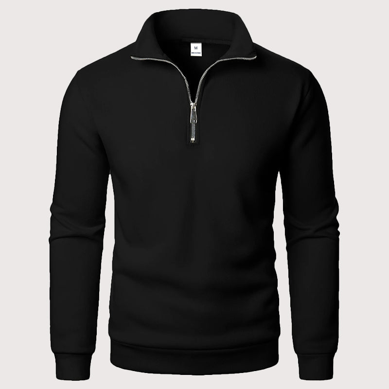 Men’s Quarter-Zip Sweatshirt with Stand Collar Ash & Harbor
