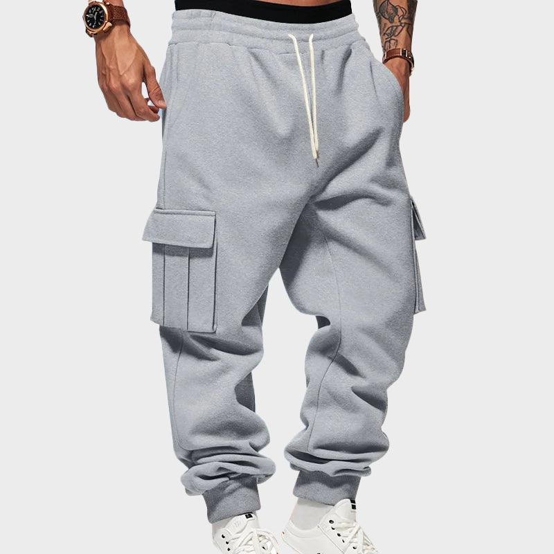 Men’s Tapered Cargo Sweatpants with Fleece Lining Ash & Harbor