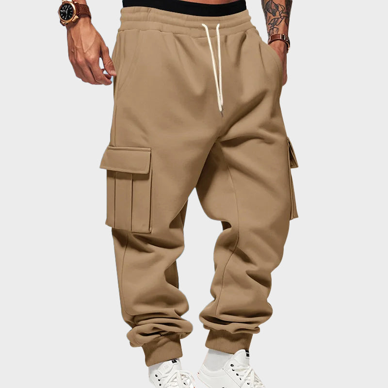 Men’s Tapered Cargo Sweatpants with Fleece Lining Ash & Harbor