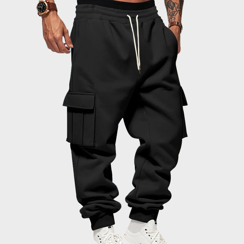 Men’s Tapered Cargo Sweatpants with Fleece Lining Ash & Harbor