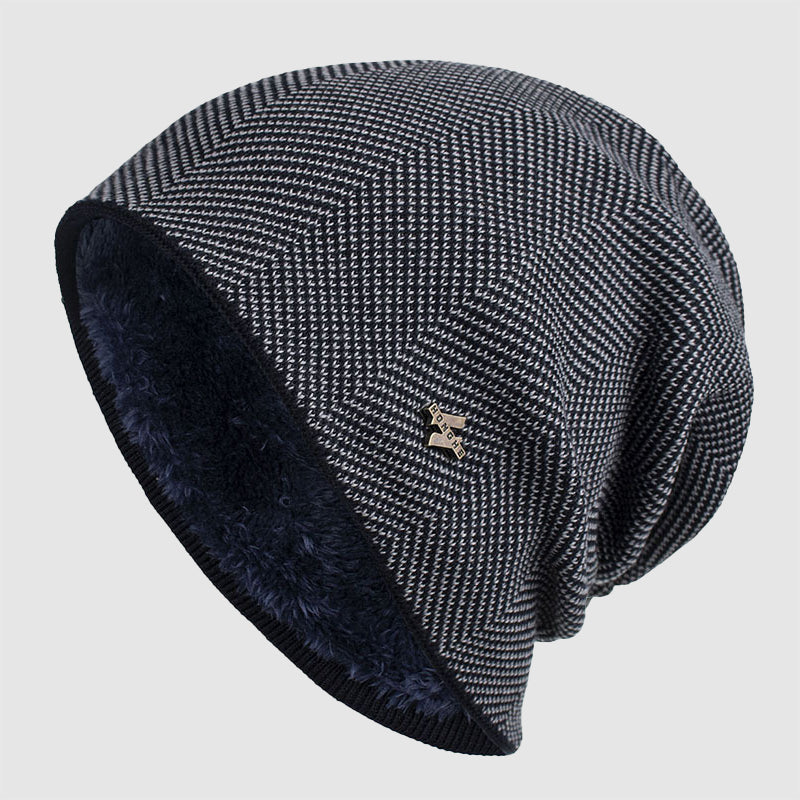 Men’s Textured Knit Beanie with Fleece Lining Ash & Harbor
