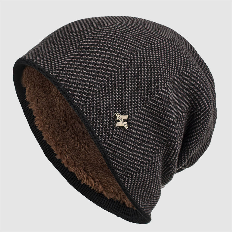 Men’s Textured Knit Beanie with Fleece Lining Ash & Harbor