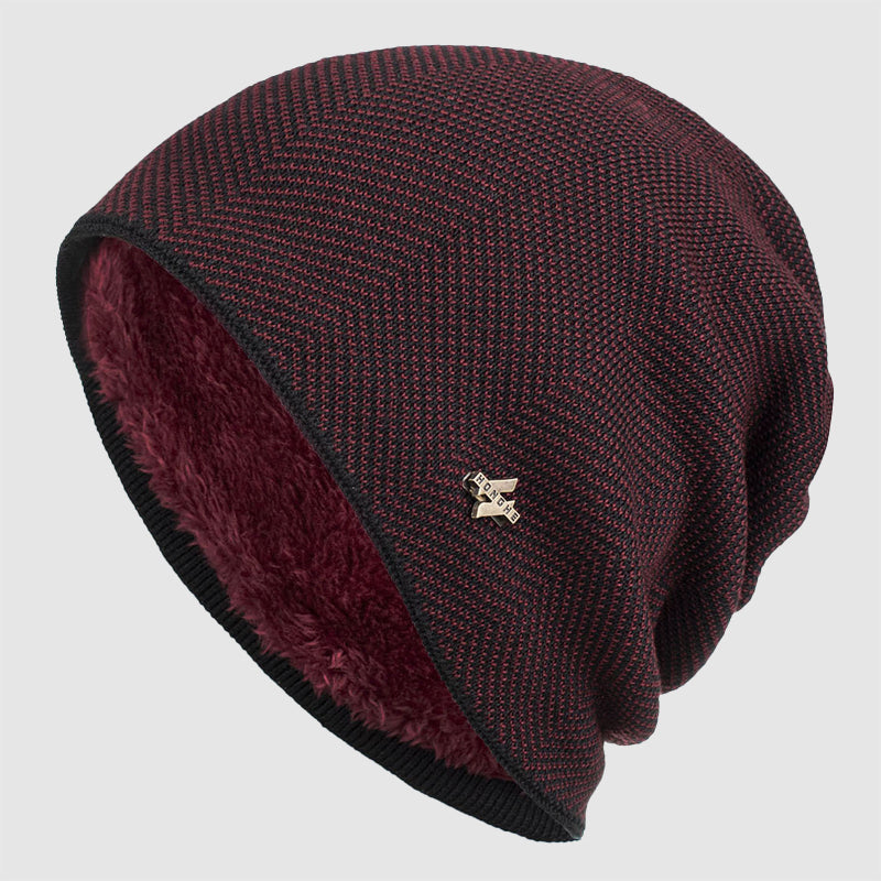 Men’s Textured Knit Beanie with Fleece Lining Ash & Harbor