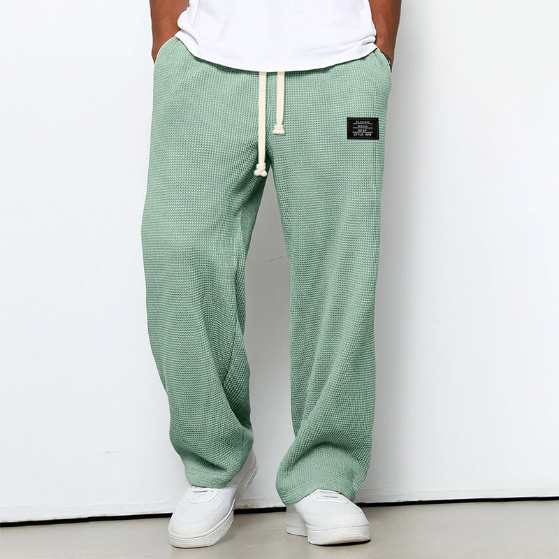 Men’s Waffle Knit Jogger Pants with Drawstring Waist Ash & Harbor