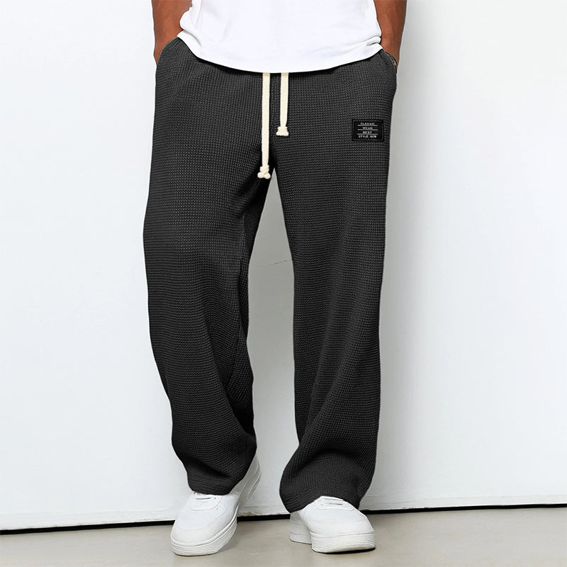 Men’s Waffle Knit Jogger Pants with Drawstring Waist Ash & Harbor