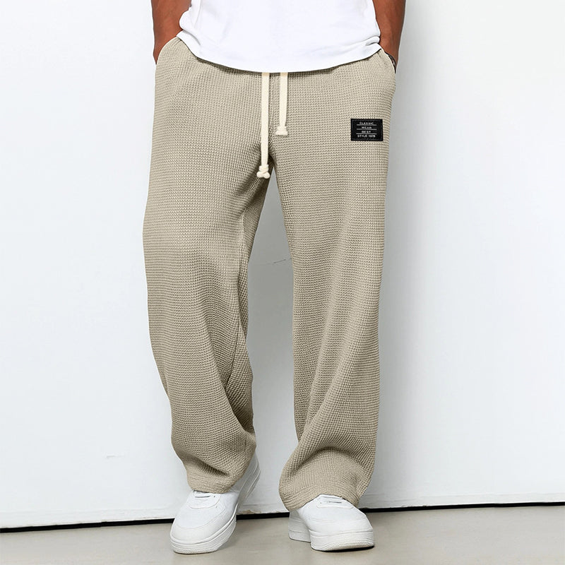 Men’s Waffle Knit Jogger Pants with Drawstring Waist Ash & Harbor