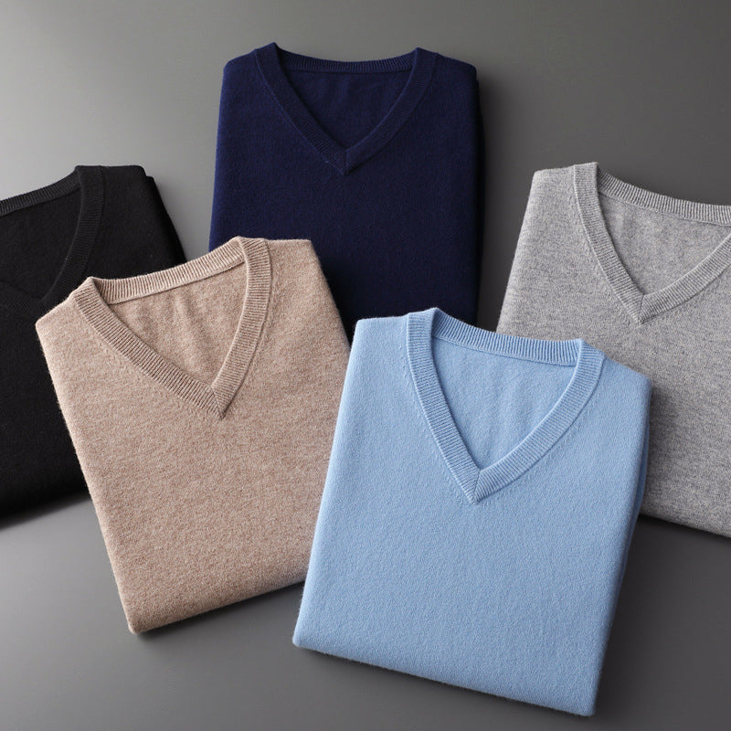 Men’s V-Neck Wool Blend Sweater Ash & Harbor
