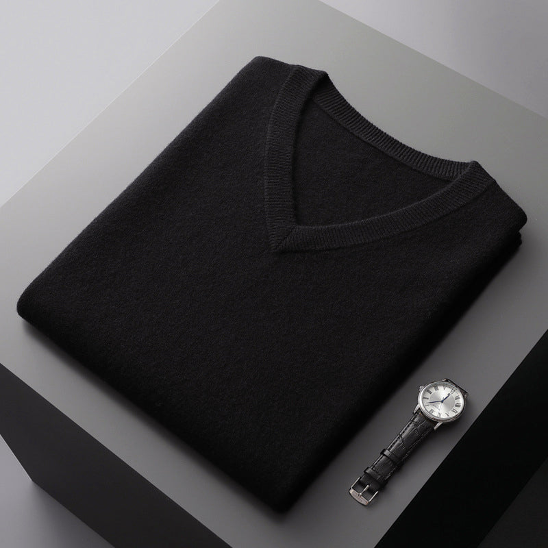 Men’s V-Neck Wool Blend Sweater Ash & Harbor