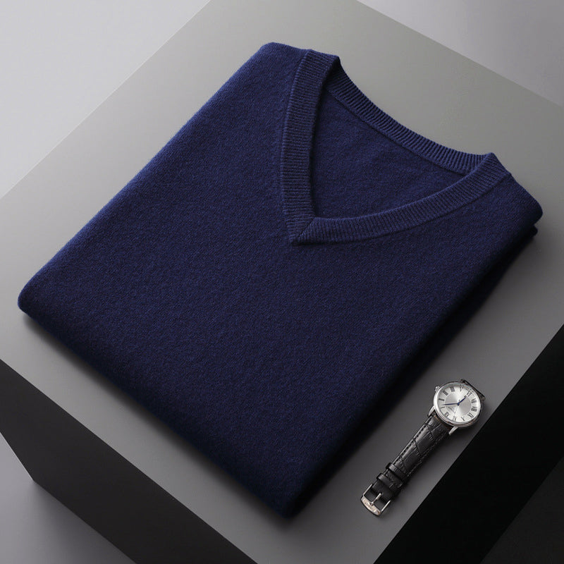 Men’s V-Neck Wool Blend Sweater Ash & Harbor