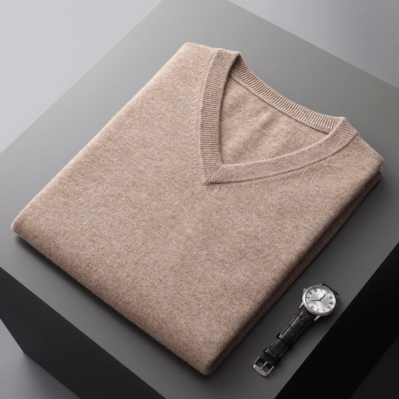 Men’s V-Neck Wool Blend Sweater Ash & Harbor
