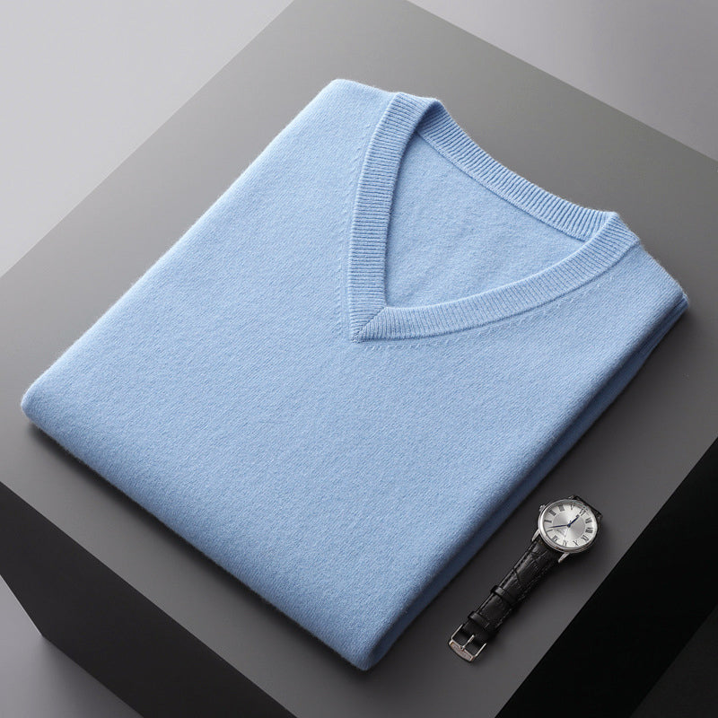 Men’s V-Neck Wool Blend Sweater Ash & Harbor