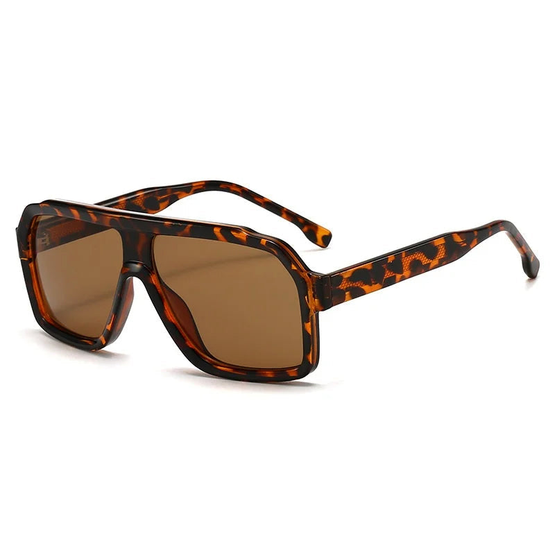 Retro Oversized Sunglasses with Square Lenses