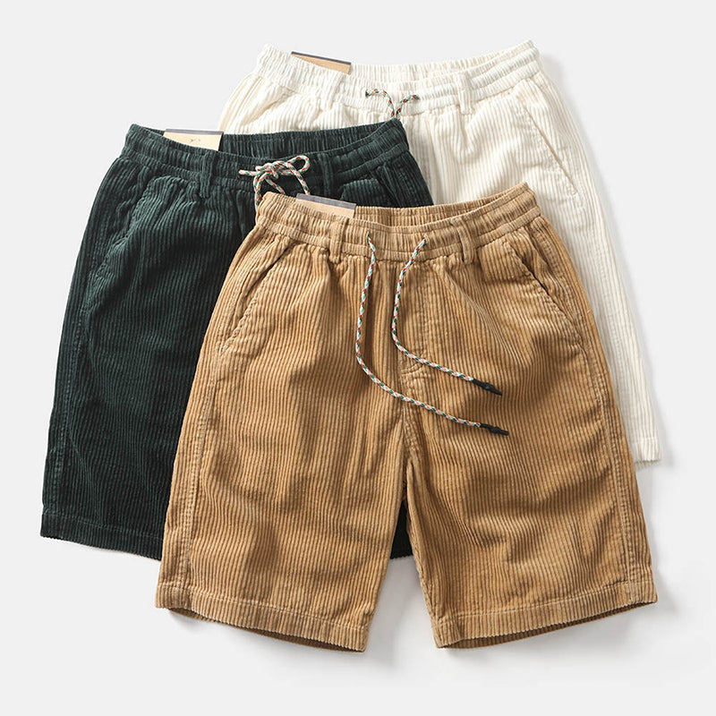 Roberto Russo Corduroy Drawstring Shorts Ash & Harbor