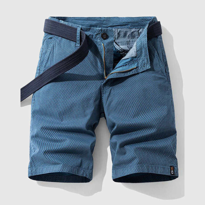 Roberto Russo Cotton Shorts with Textured Pattern Ash & Harbor