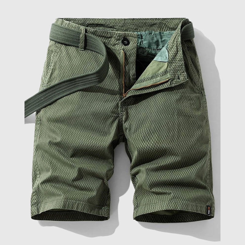 Roberto Russo Cotton Shorts with Textured Pattern Ash & Harbor