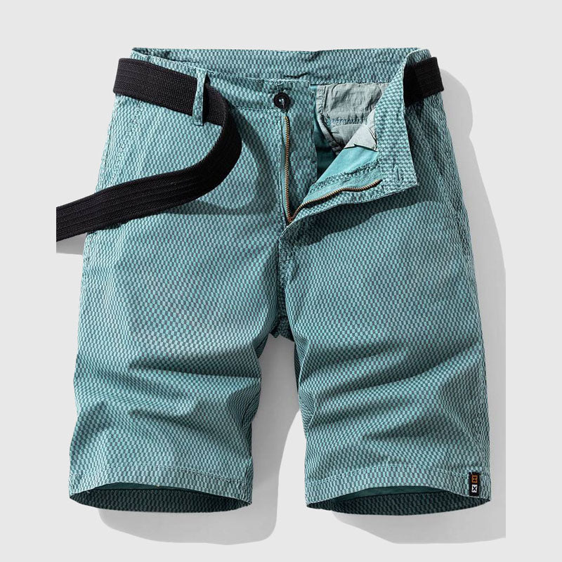 Roberto Russo Cotton Shorts with Textured Pattern Ash & Harbor