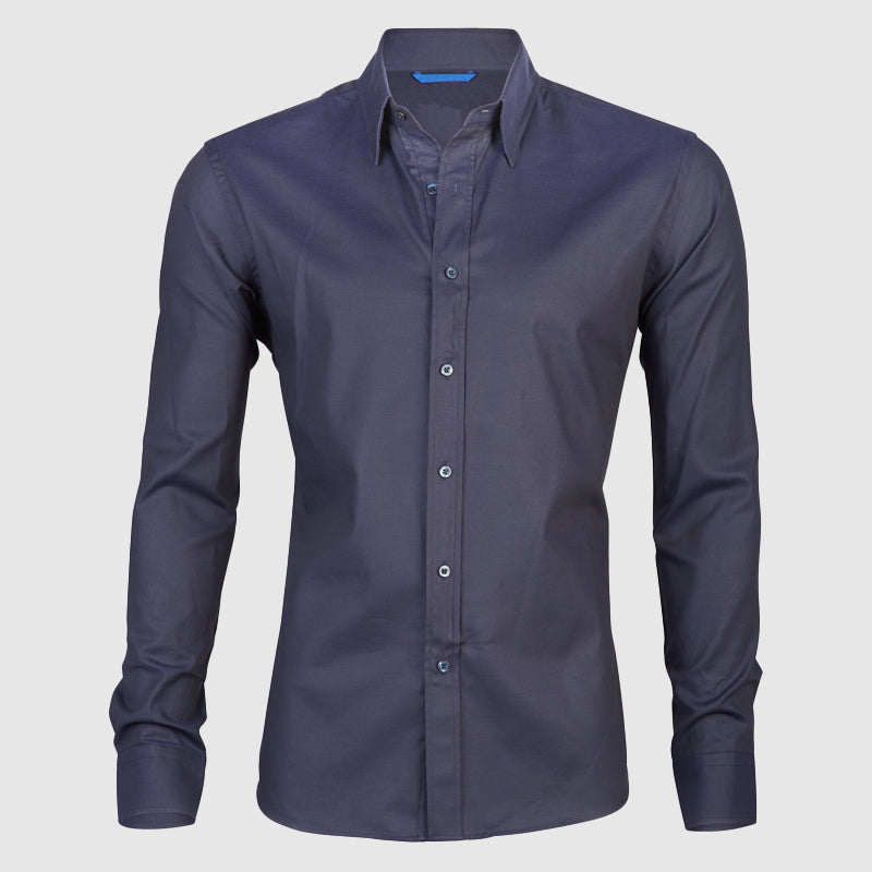 Roberto Russo Fitted Shirt with Integrated Zipper Ash & Harbor