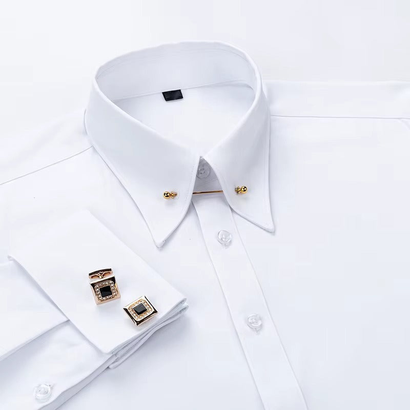Roberto Russo Formal Shirt with French Cuffs Ash & Harbor