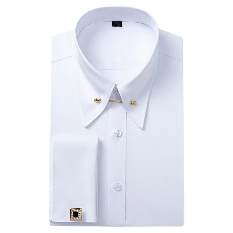 Roberto Russo Formal Shirt with French Cuffs Ash & Harbor