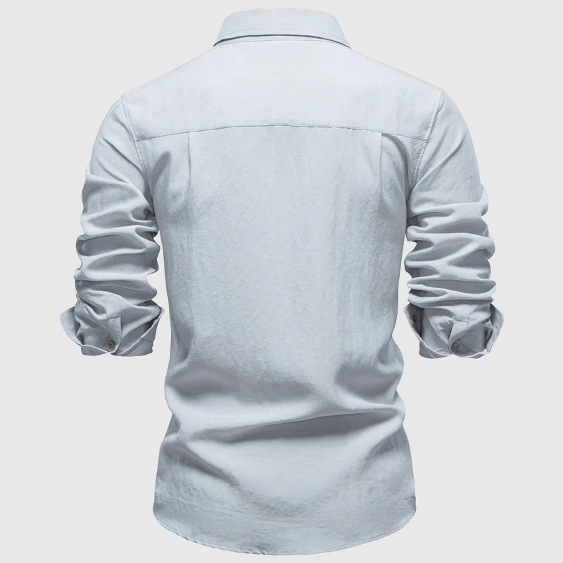 Roberto Russo Long Sleeve Button Up Shirt Ash & Harbor