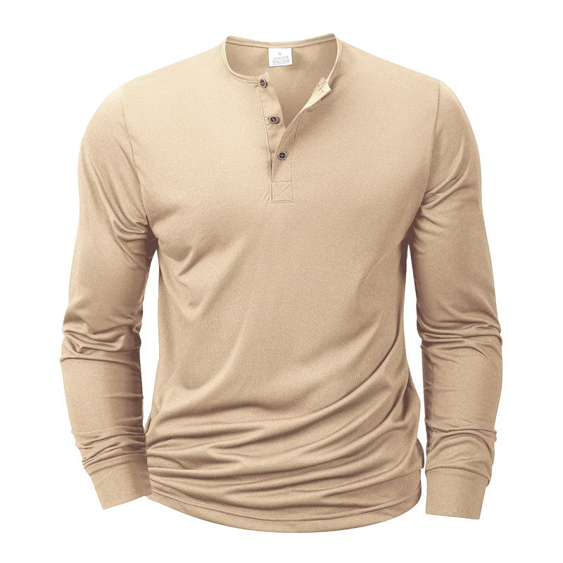 Roberto Russo Long Sleeve Henley Shirt Ash & Harbor