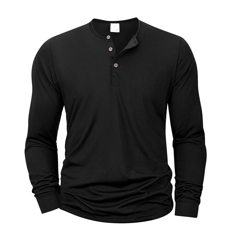Roberto Russo Long Sleeve Henley Shirt Ash & Harbor