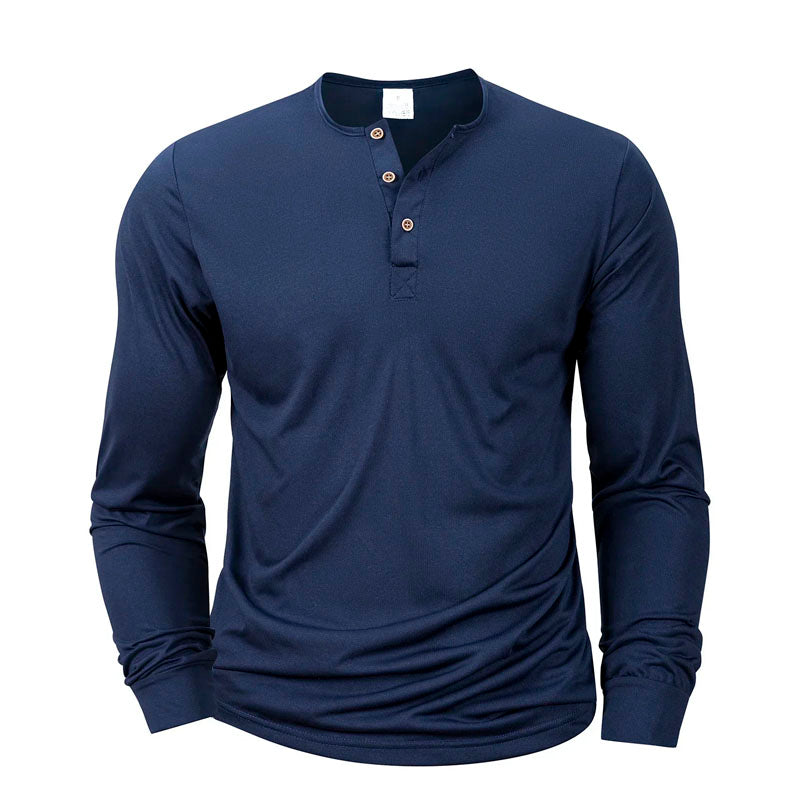 Roberto Russo Long Sleeve Henley Shirt Ash & Harbor