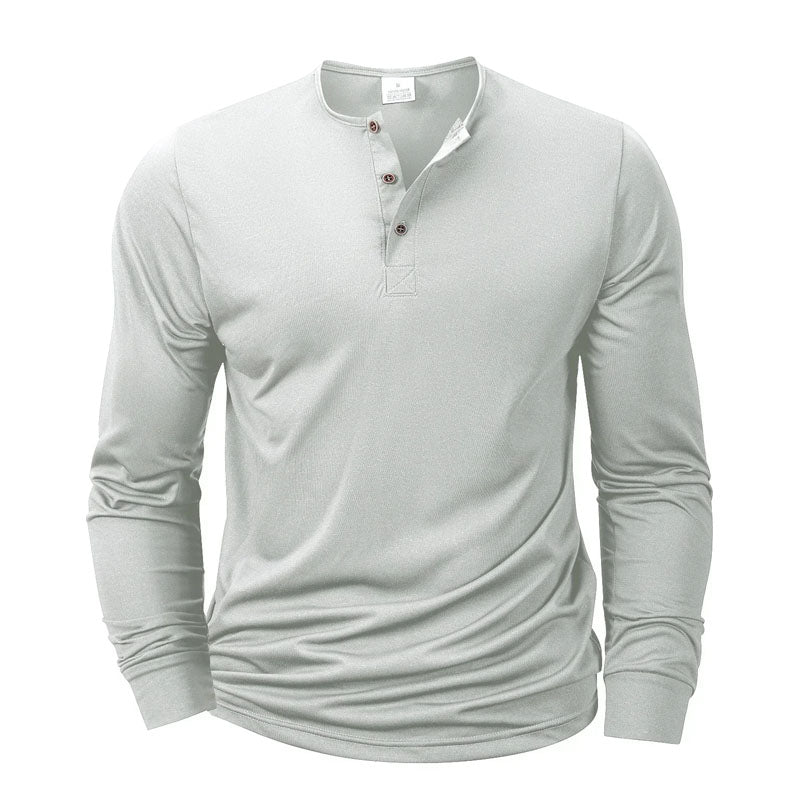Roberto Russo Long Sleeve Henley Shirt Ash & Harbor
